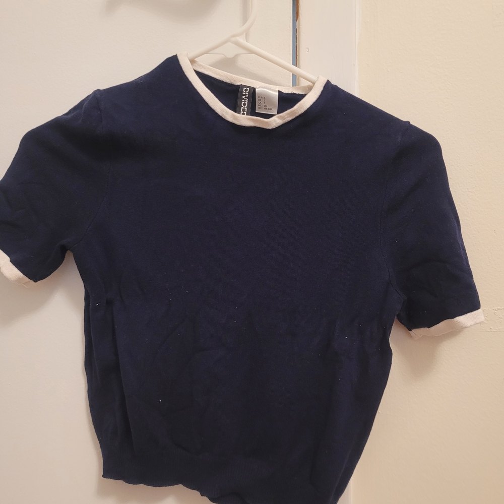 Divided Dark Blue Kids Tee with White Accents
